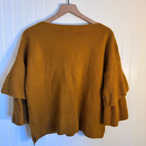 Madewell Golden Wool Boat Neck Tier-Sleeve Pullover Sweater Women’s Size Medium - Picture 6 of 11
